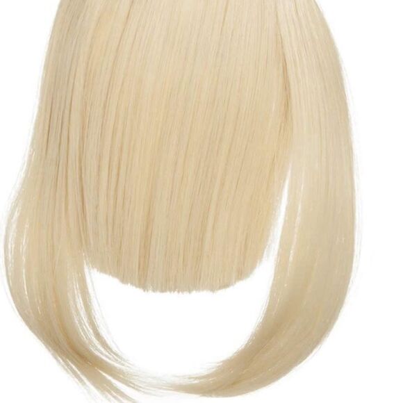⭐️Clip In Straight Hair Bang Fringe - Bleach Blonde⭐️ - Picture 4 of 7